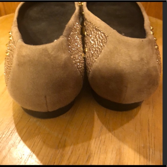 Stuart Weitzman Nubeads Hazel Latte Suede Flat 7.5 - Picture 4 of 5